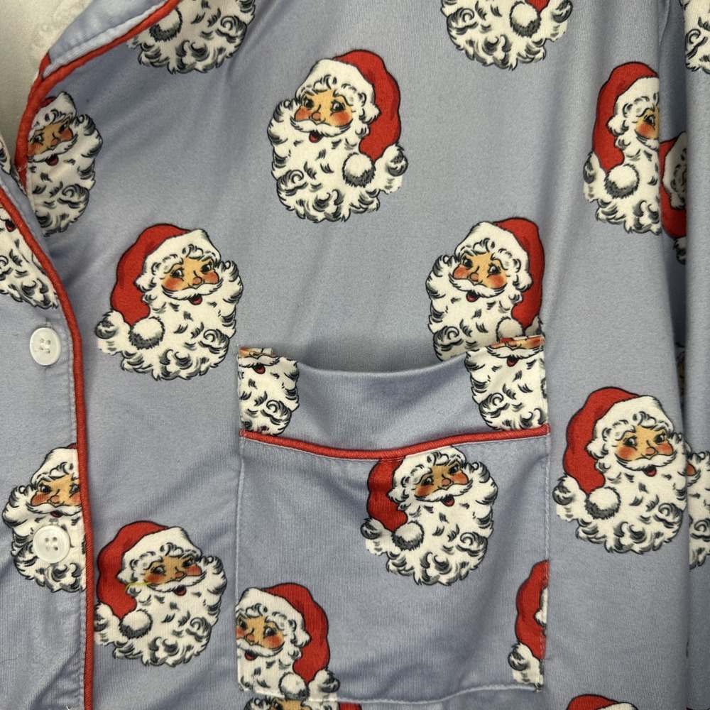 Pink Lily Pajama Set Santa Soft Cozy Christmas Two Pieces Medium - Picture 4 of 6